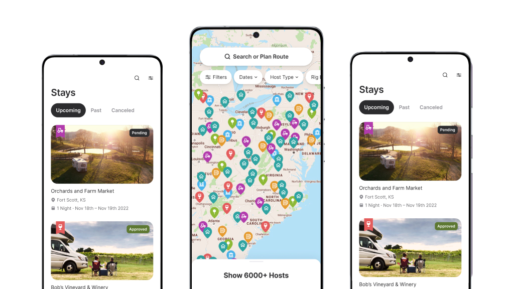 Aplicaci&oacute;n Harvest Hosts - apps para viajar