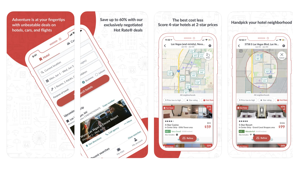 Aplicaci&oacute;n m&oacute;vil Hotwire - apps para viajar