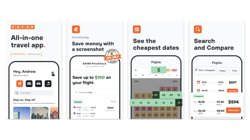 Comparativa de las mejores aplicaciones de viajes KAYAK