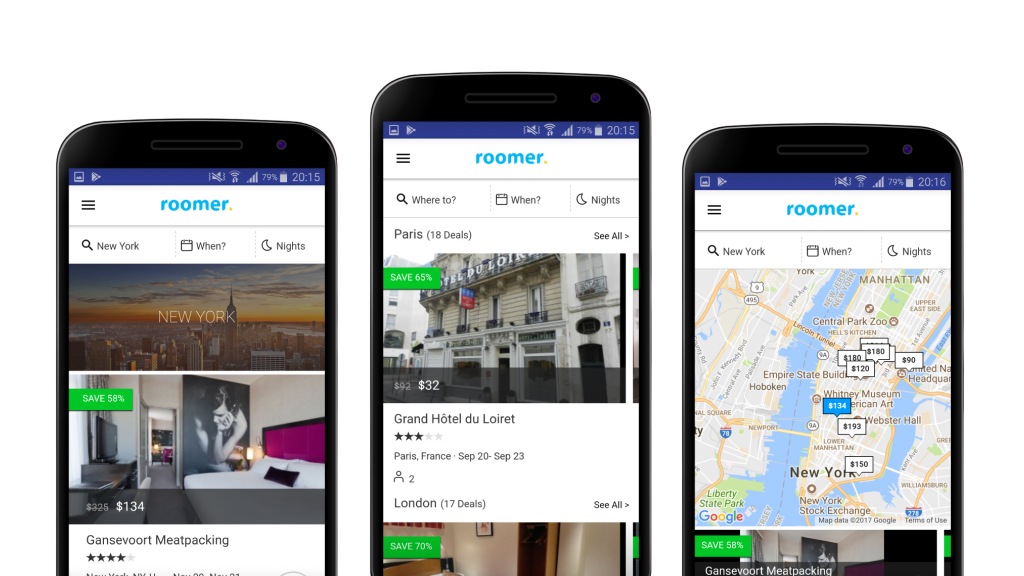 Roomer Travel alojamientos - mejores aplicaciones de viajes