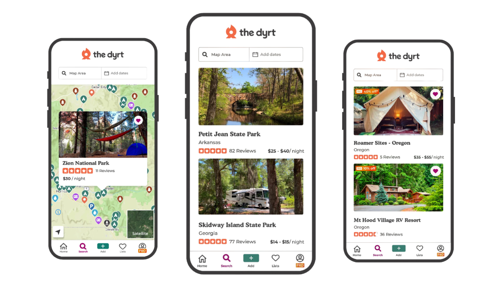 Rese&ntilde;a de la app The Dyrt