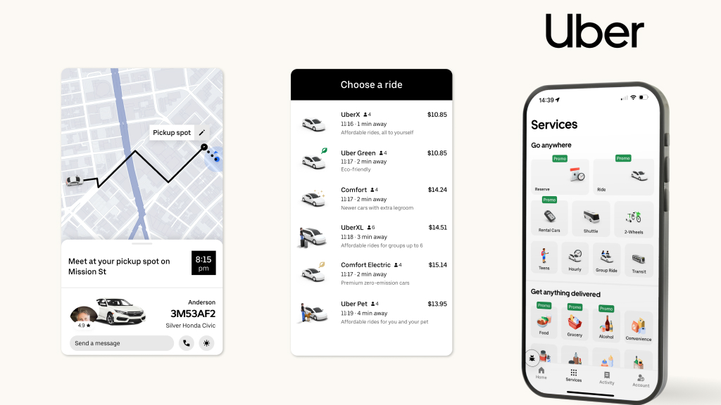 Capturas de pantalla de usuarios de Uber