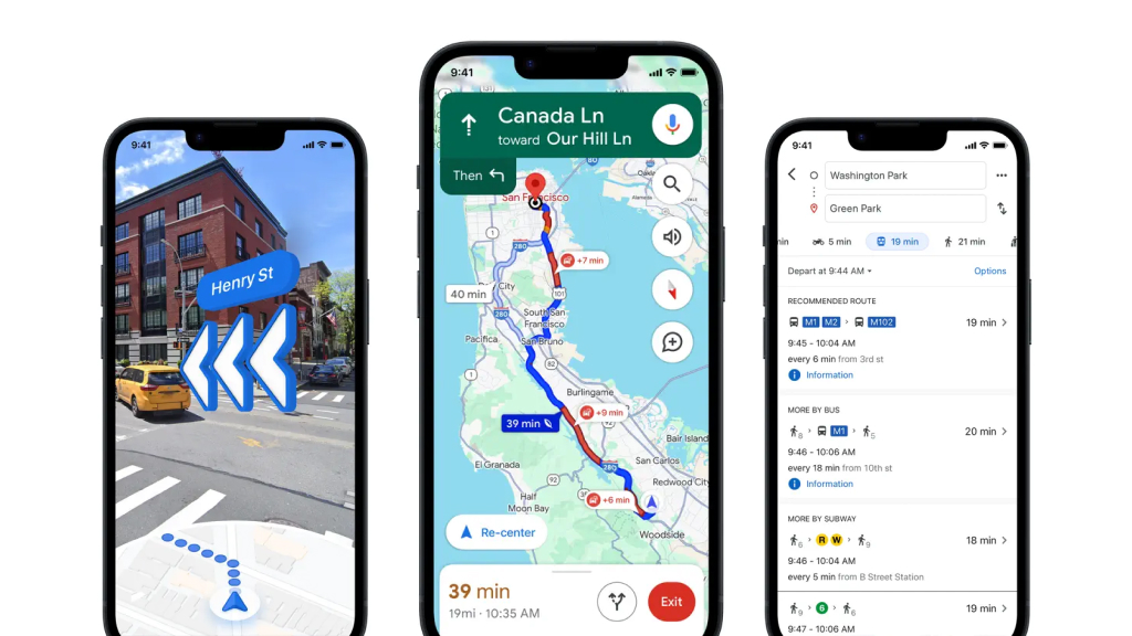 google maps app screenshots - best travel apps