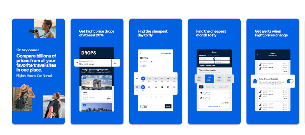 Aplicaci&oacute;n de viajes Skyscanner