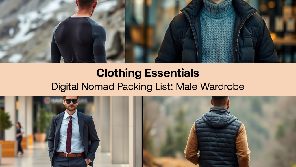 Digital Nomad Packing List - Male Wardrobe