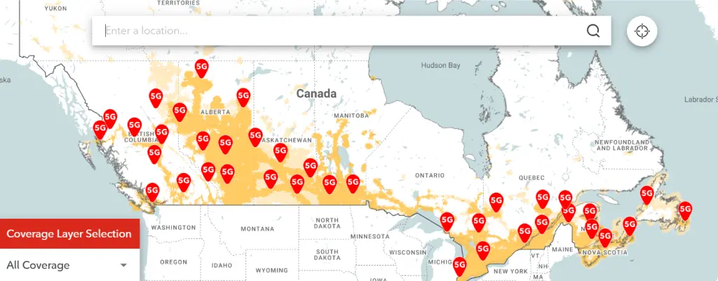 Rogers Wireless network coverage map in Canada Source: Rogers.com