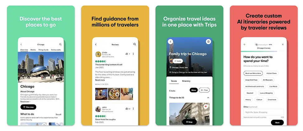 Aplicaci&oacute;n TripAdvisor - apps para viajar