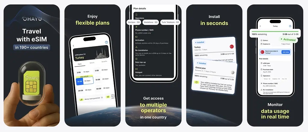 aplicaci&oacute;n ohayu esim - apps para viajar