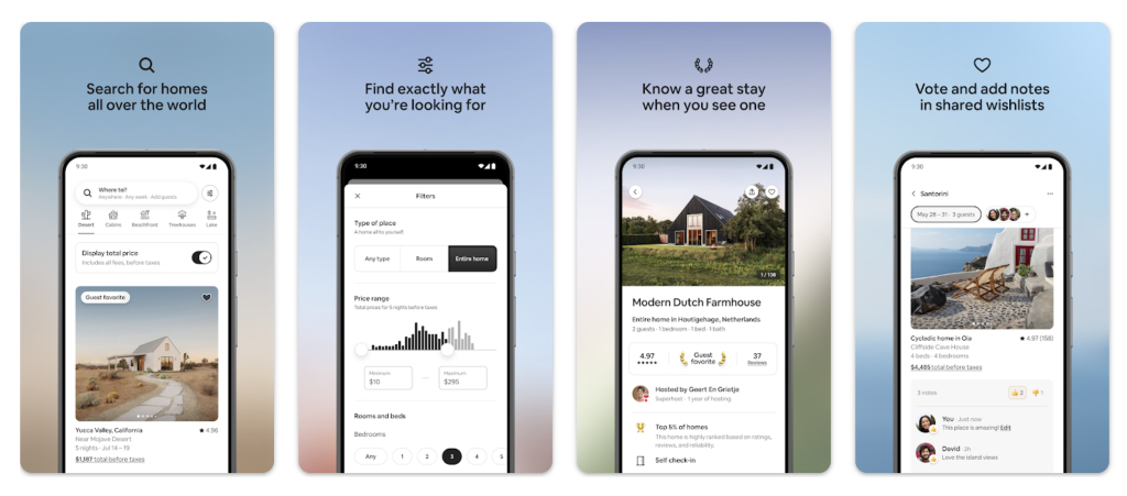 Airbnb travel app