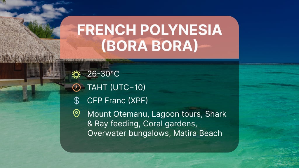 Los mejores lugares para visitar en Bora Bora en junio
