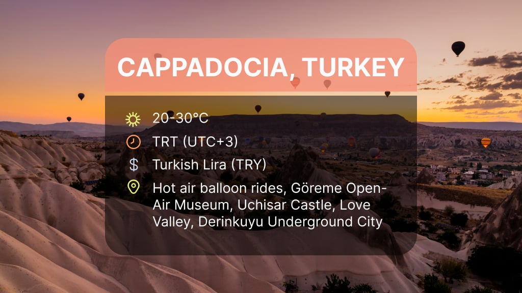 El tiempo en Capadocia, Turquía, en junio