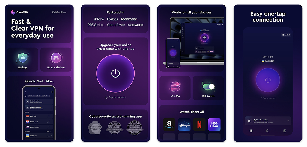 ClearVPN VPN connection for digital nomads
