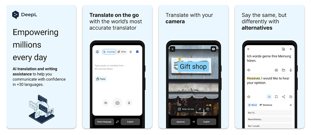 DeepL translation app