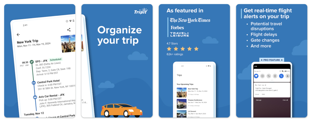 TripIt trip organization app
