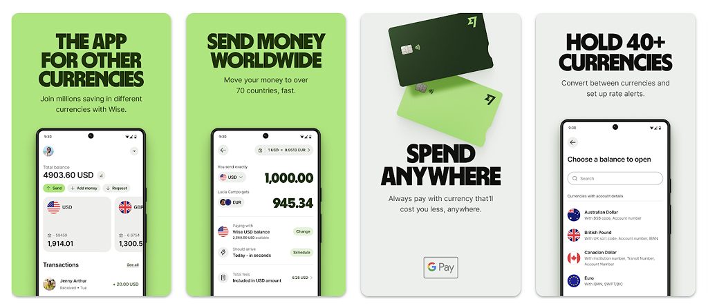 Wise digital nomad app for finance management