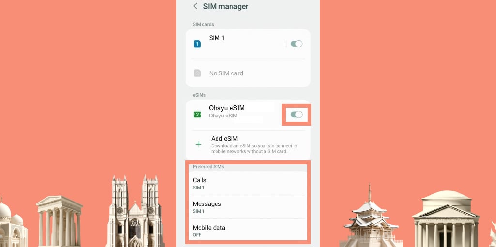 activate Ohayu eSIM on Samsung