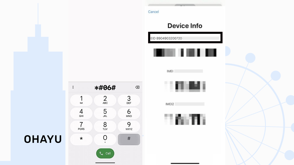 dialing 06 for esim check