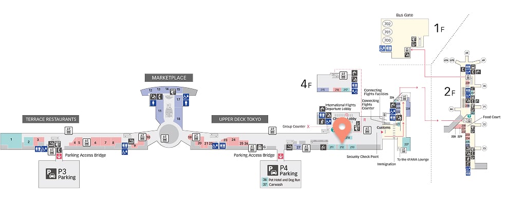 Haneda Airport map - 3F International Departure Lobby 212