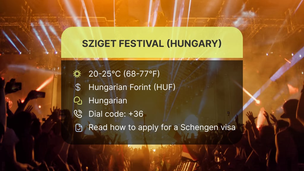 Sziget Festival (Hungary) - best places to travel in August