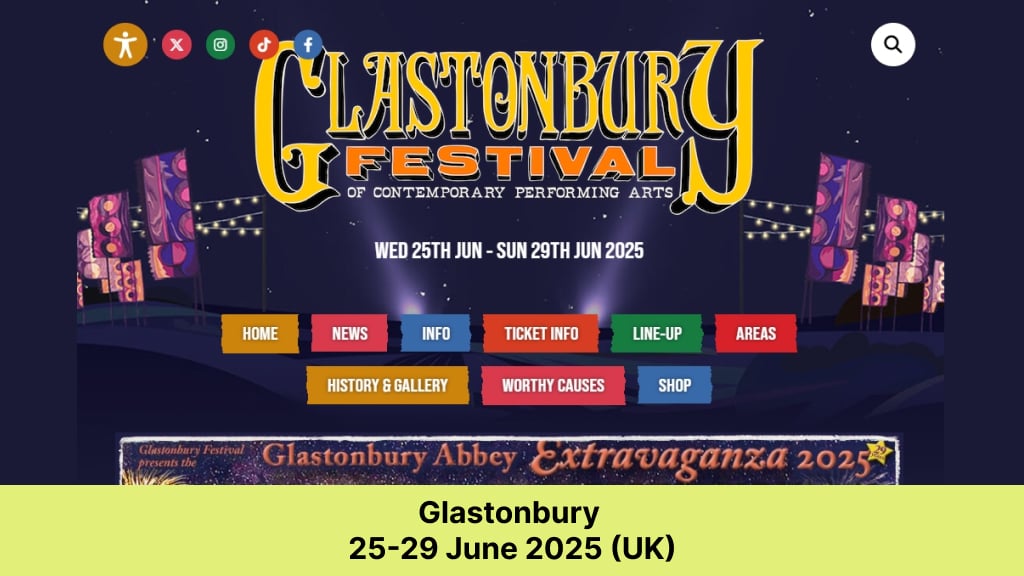 Glastonbury – 25-29 June 2025 (UK)