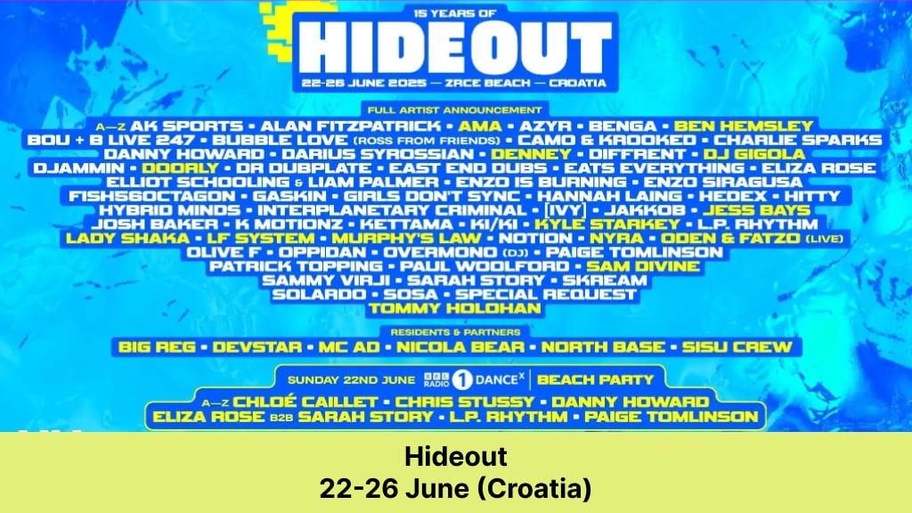 Hideout – 22-26 June (Croatia)