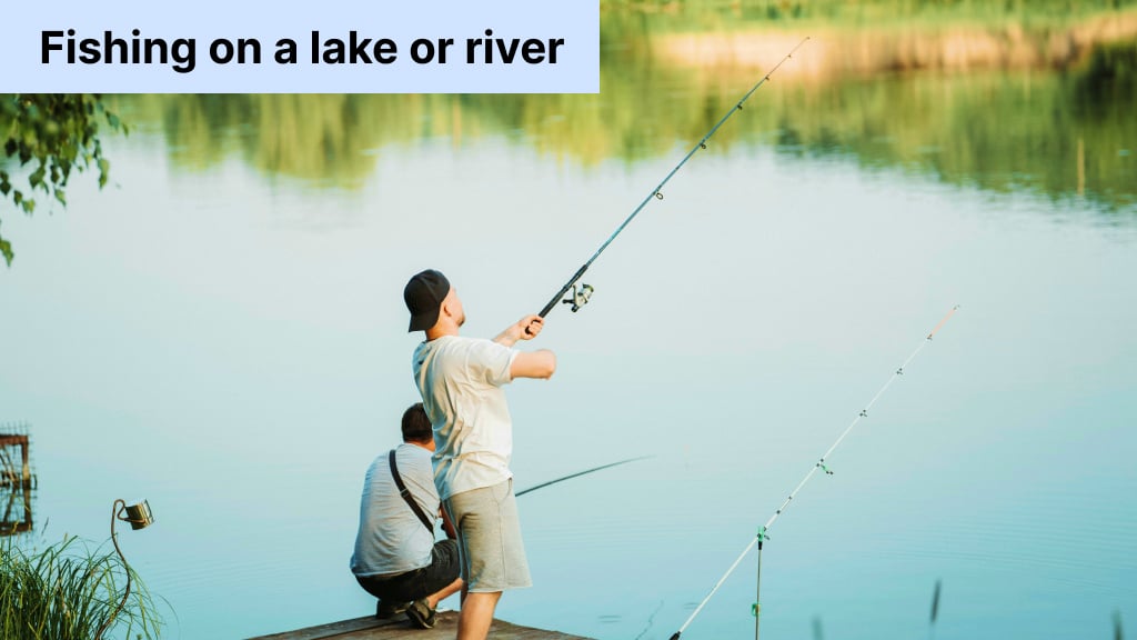 fishing on a river