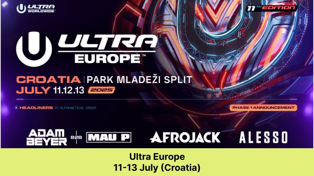 Ultra Europe – 11-13 July (Croatia) summer festival