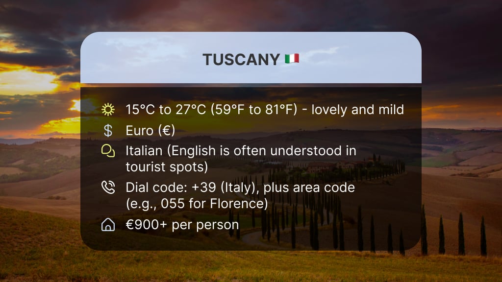 best places to travel in September - Tuscany, Italy