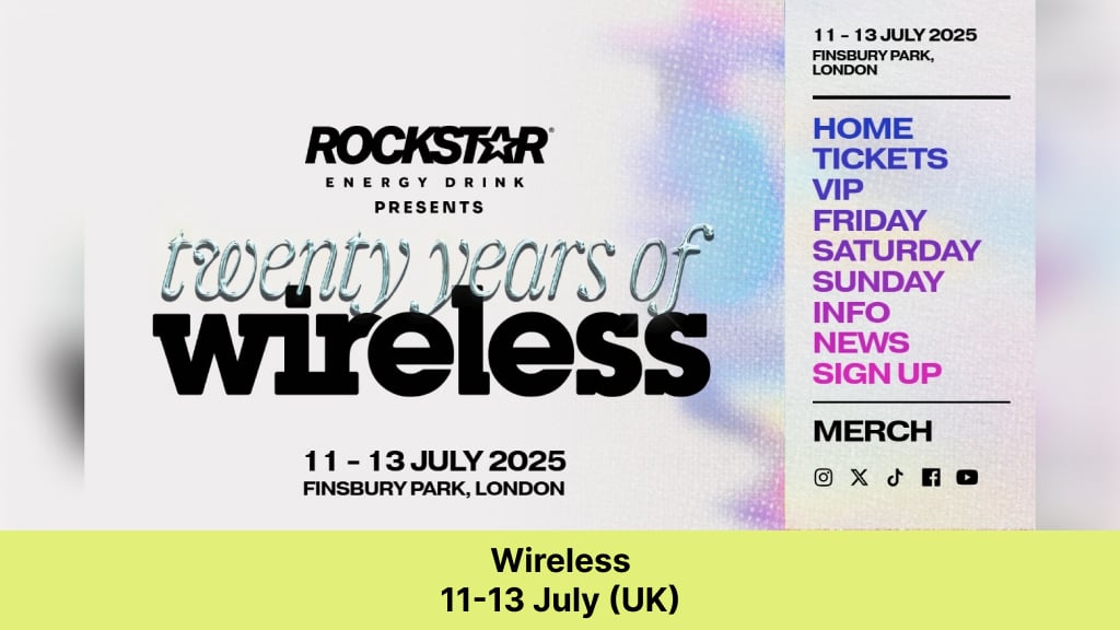 Wireless – 11-13 July (UK)