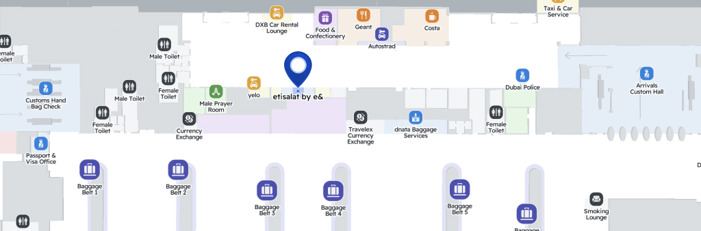 Dubai Airport Virgin Mobile SIM Card stores in T2