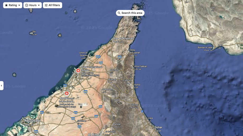 Dubai airports on the map