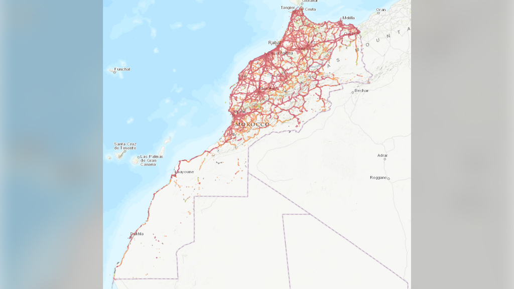INWI Morocco mobile coverage map