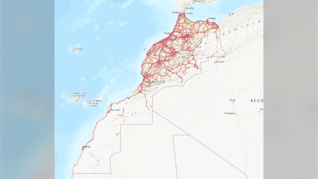 Maroc Telecom coverage map