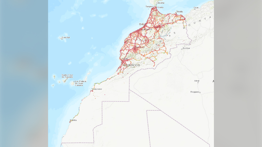 Orange Maroc mobile coverage map