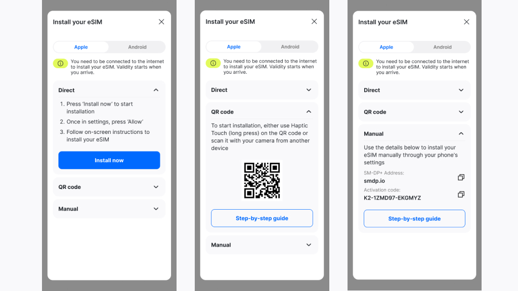 automatic Ohayu eSIM installation