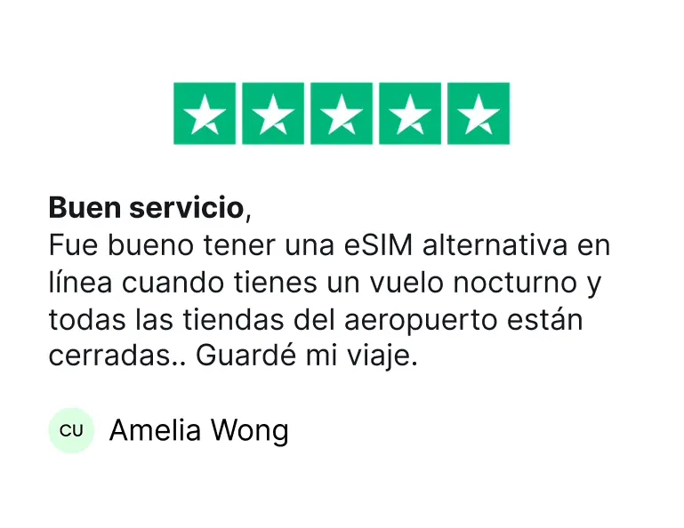 opiniones de los clientes sobre la eSIM de viaje en TrustPilot