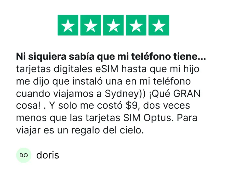 opiniones de los clientes sobre la eSIM de viaje en TrustPilot Ohayu