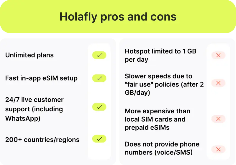 Holafly pros and cons