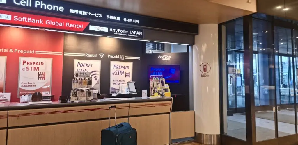 Quiosco AnyFone Japan en el aeropuerto de Narita